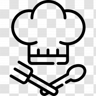 Chef Hat - Chef Hat With Fork And Spoon Transparent PNG