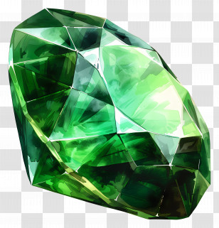 Emerald Gemstone - Shiny Green Gemstone Illustration Transparent PNG