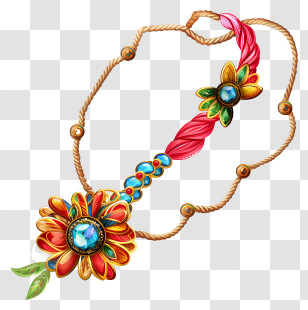 Rakhi - Colorful Beaded Necklace Transparent PNG