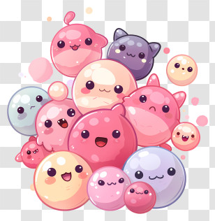 Kawaii - Cute Blobs Illustration Transparent PNG