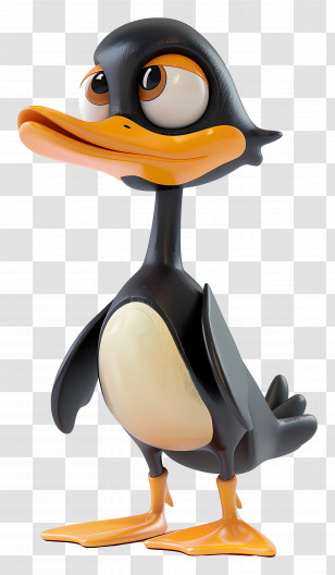 Daffy Duck - Cartoon Black Bird With A Playful Look Transparent PNG