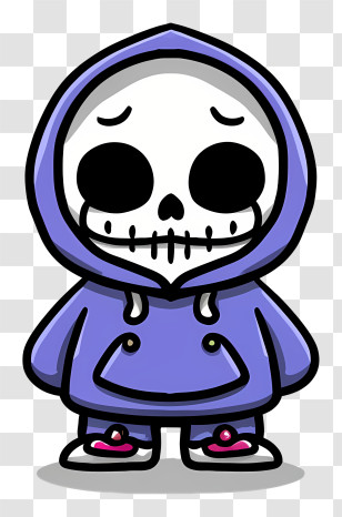 Cartoon - Cute Cartoon Skeleton In A Hoodie Transparent PNG