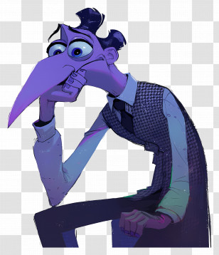 Purple Alien - Cartoon Man With Long Nose Illustration Transparent PNG