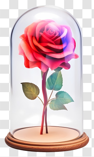 Glass Bell - Elegant Rose In Glass Dome Illustration Transparent PNG