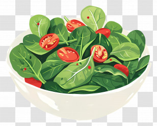 Spinach Salad - Fresh Green Salad With Tomatoes Transparent PNG