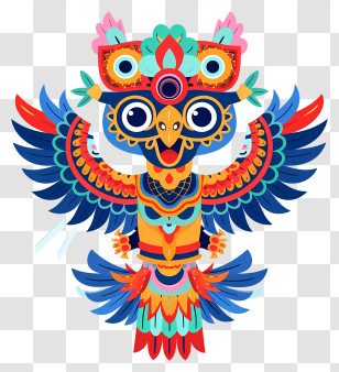 Abstract Garuda - Colorful Bird With Wings Transparent PNG