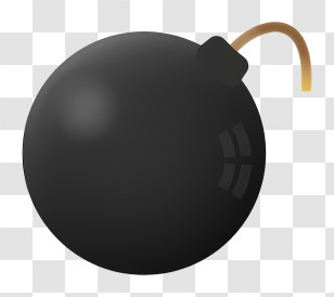 Timer Bomb - Black Bomb With Fuse Transparent PNG