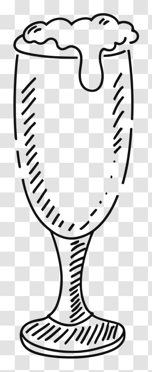Beer Drawing - Sketch Of A Beer Glass Transparent PNG