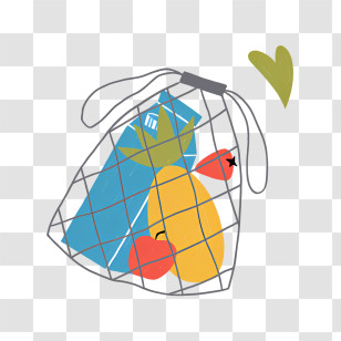 Plastic Bag - Eco-Friendly Mesh Bag With Groceries Transparent PNG