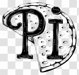 Happy Pi Day - Pi Symbol With Pie Illustration Transparent PNG
