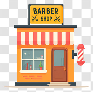 Barber Shop - Small Cute Barber Shop Transparent PNG