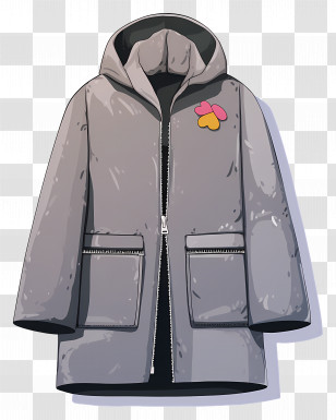 Gray Coat - Gray Jacket With Hood Transparent PNG