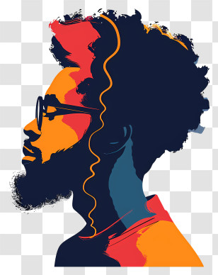 Black History Month - Colorful Silhouette Of A Man Transparent PNG