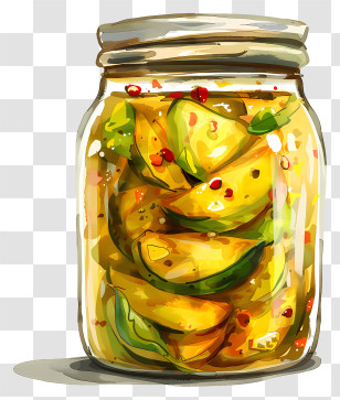 Mango Pickle - Jar Of Homemade Pickles Transparent PNG