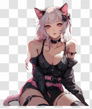 Cat Girl - Anime Girl With Cat Ears Transparent PNG