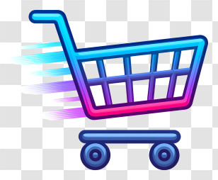 Neon Shopping Cart Icon - Neon Glowing Shopping Cart Icon Transparent PNG