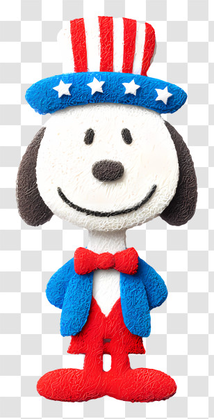 Fourth Of July Snoopy - Patriotic Dog Character With Hat Transparent PNG