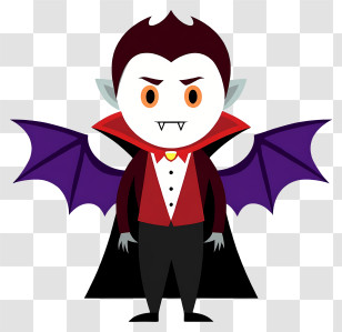 Halloween Vampire - Cartoon Vampire With Wings Transparent PNG