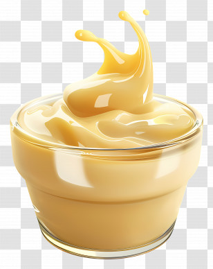 Condensed Milk - Creamy Custard In Glass Bowl Transparent PNG