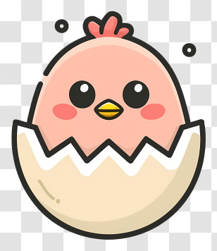 Chicken Hatching - Cute Cartoon Chick Hatching From Egg Transparent PNG