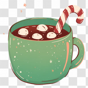 Hot Chocolate - Hot Chocolate Cup Illustration With Marshmallows Transparent PNG