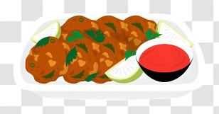 Thai Food - Falafel With Dipping Sauce Transparent PNG