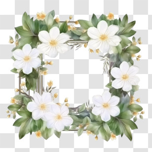 Jasmine Flower Square
 - Square Floral Frame With White Flowers Transparent PNG