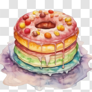 Donut
 - Stacked Layered Doughnuts With Colorful Glaze Transparent PNG