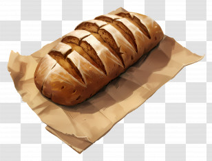 Rye Bread - Rustic Loaf Of Bread On Paper Transparent PNG