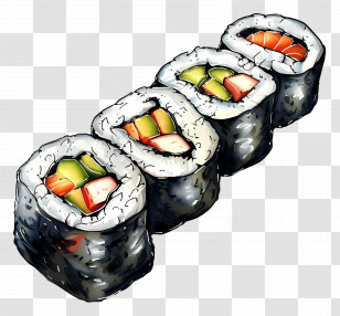 Sushi Rolls - Sushi Rolls With Fillings Transparent PNG
