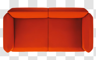 Sofa - Bright Orange Modern Sofa Transparent PNG