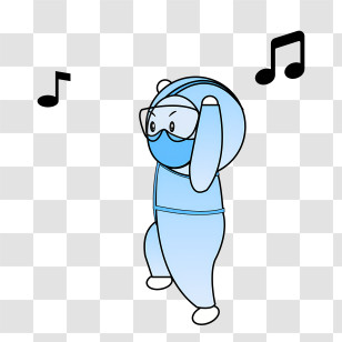 Icon - Dancing Bunny Listening To Music Transparent PNG