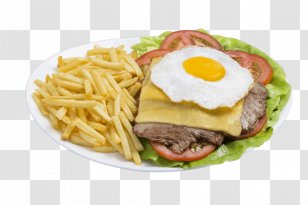 French Fries Full Breakfast Bauru Sandwich Chivito - Mediterranean Food - Bread Transparent PNG
