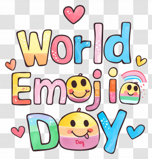 World Emoji Day - Colorful Text For World Emoji Day Transparent PNG