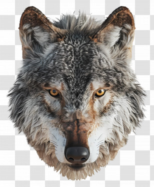 Wolf Face - Realistic Wolf Face Illustration Transparent PNG
