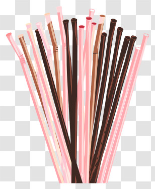 Drinking Straws - Chocolate And Strawberry Pocky Sticks Transparent PNG