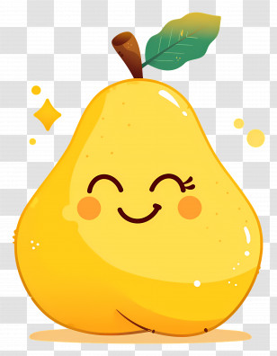 Cute Cartoon Pear - Cute Cartoon Yellow Pear Character Transparent PNG
