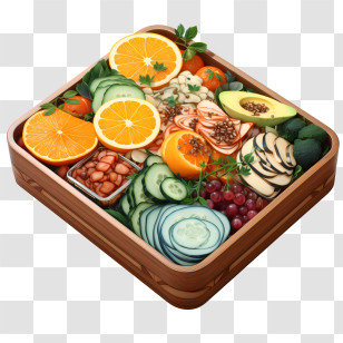 Bento Box - Box With Fruits And Vegetables Transparent PNG
