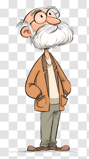 Cartoon Old Man - Wise Old Man Cartoon Character Transparent PNG