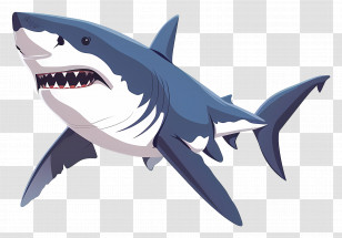 Cartoon Shark - Great White Shark Illustration Transparent PNG