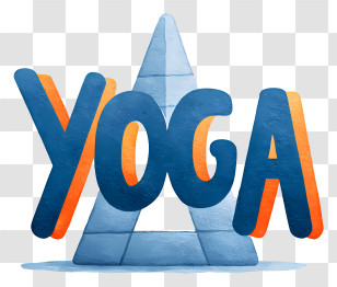 Yoga - Blue Yoga Text Logo Transparent PNG