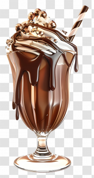 Chocolate Milkshake - Rich Chocolate Milkshake With Cream Transparent PNG