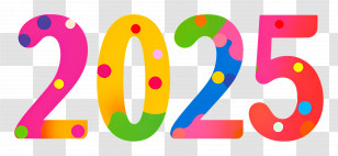 2025 New Year - 2025 Colorful Number For New Year Celebration Transparent PNG