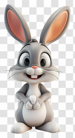 Bugs Bunny - Adorable Cartoon Rabbit With Big Ears Transparent PNG