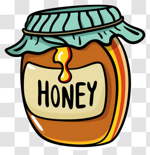 Honey Jar - Decorative Honey Jar Illustration Transparent PNG