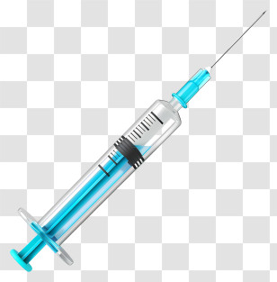Syringe With Blue Liquid - Medical Syringe With Blue Liquid Transparent PNG