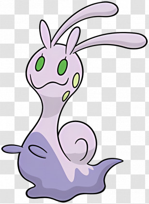 Sliggoo - Cartoon Purple Slug With Antenna Transparent PNG