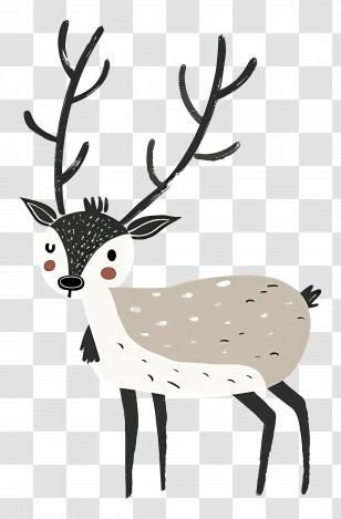 Christmas Deer - Cute Cartoon Reindeer Illustration Transparent PNG