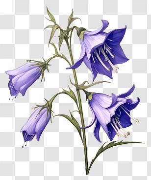 Bluebell Flowers - Beautiful Purple Bellflowers Illustration Transparent PNG