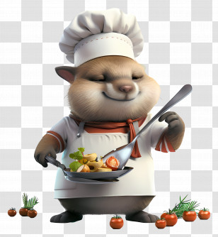 Animal - Cute Chef Animal Cooking Transparent PNG